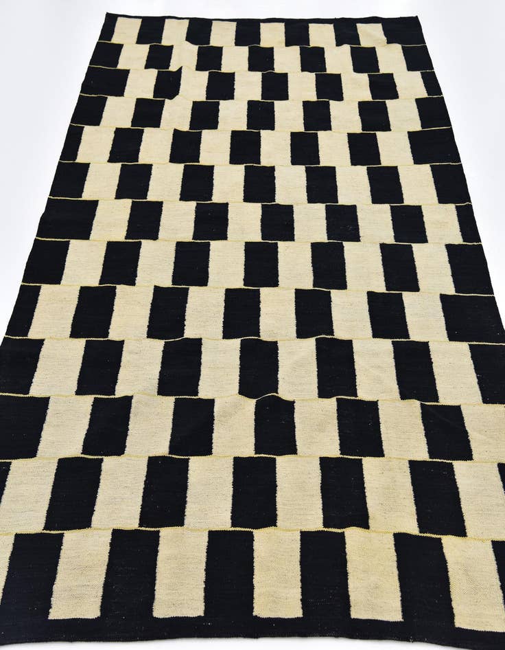 Detail image of  6' x 7' 10  Hand Woven Kilim Modern Wool Rug