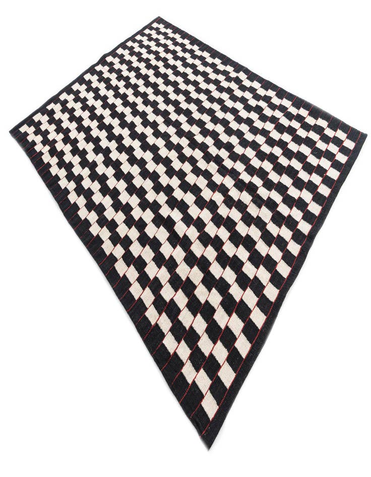 Detail image of  5' 9 x 7' 9  Hand Woven Kilim Modern Wool Rug