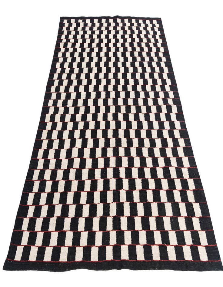 Detail image of  5' 9 x 7' 9  Hand Woven Kilim Modern Wool Rug