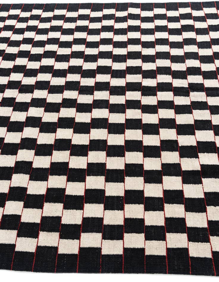 Detail image of  5' 9 x 7' 9  Hand Woven Kilim Modern Wool Rug