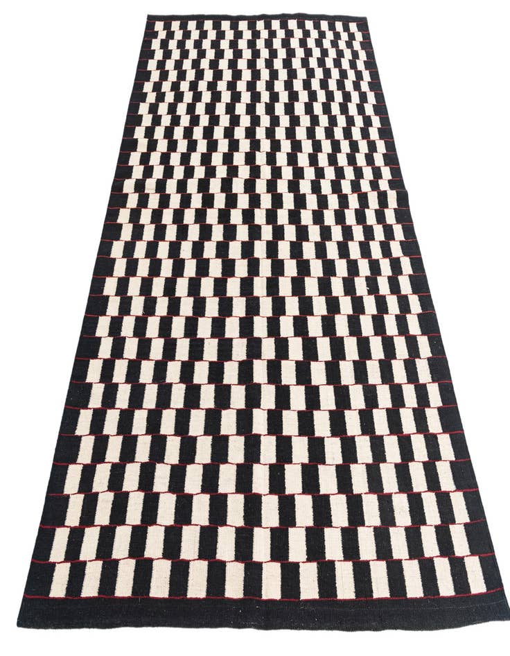 Detail image of  5' 7 x 8'  Hand Woven Kilim Modern Wool Rug