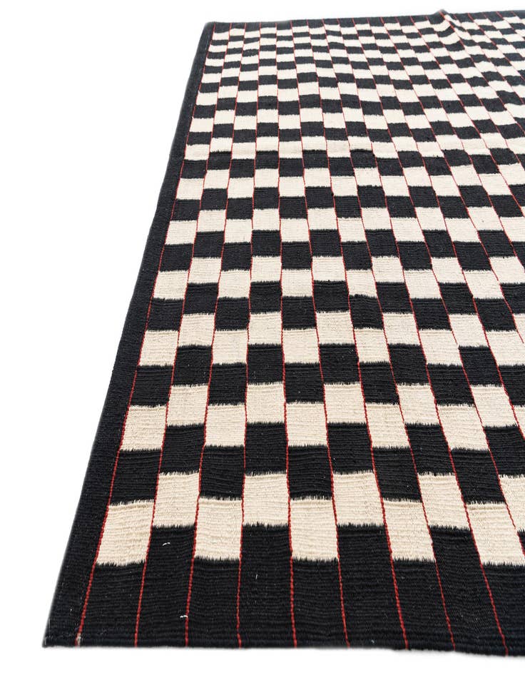 Detail image of  5' 7 x 8'  Hand Woven Kilim Modern Wool Rug