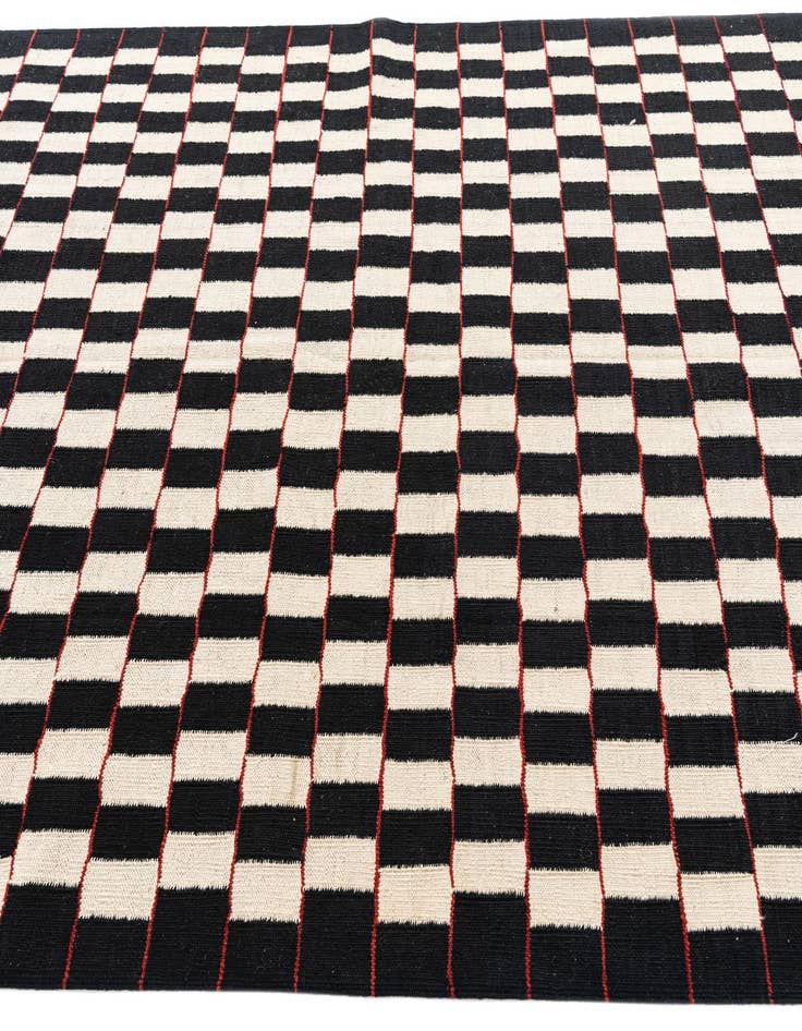 Detail image of  5' 7 x 8'  Hand Woven Kilim Modern Wool Rug