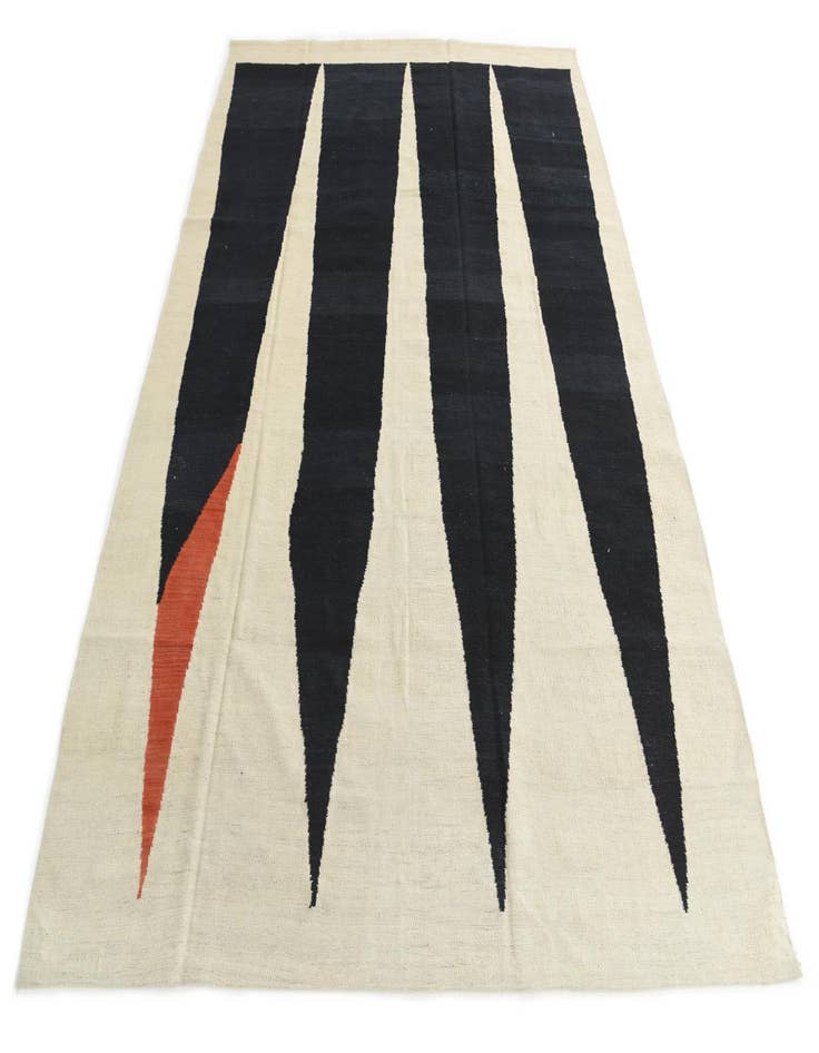 Detail image of  7' x 9' 6  Hand Woven Kilim Modern Wool Rug