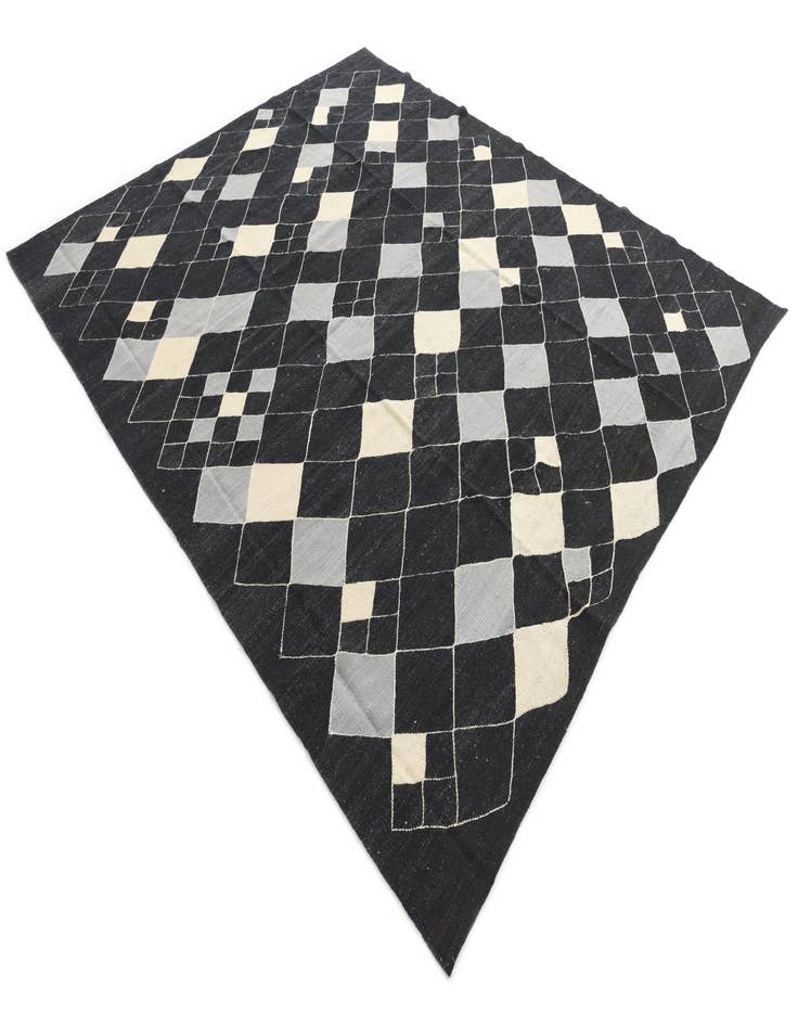 Detail image of  8' 2 x 9' 7  Hand Woven Kilim Modern Wool Rug