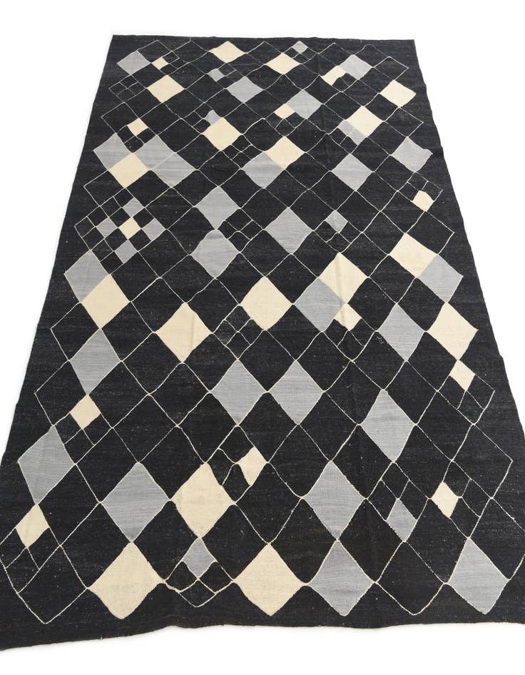 Detail image of  8' 2 x 9' 7  Hand Woven Kilim Modern Wool Rug