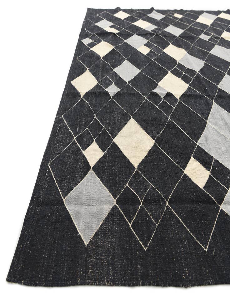 Detail image of  8' 2 x 9' 7  Hand Woven Kilim Modern Wool Rug