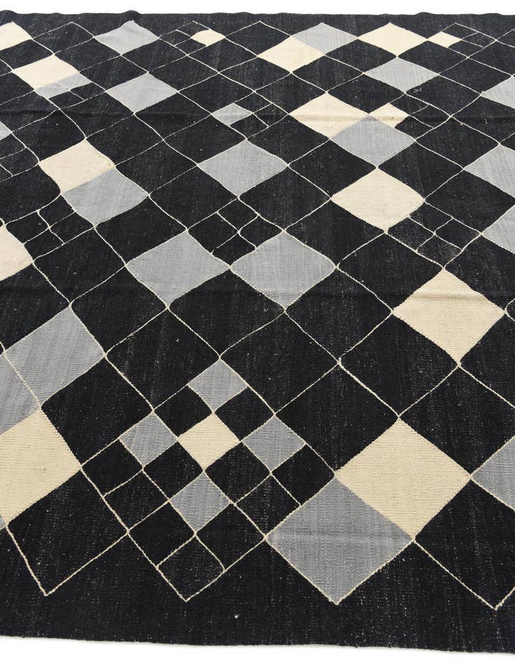 Detail image of  8' 2 x 9' 7  Hand Woven Kilim Modern Wool Rug