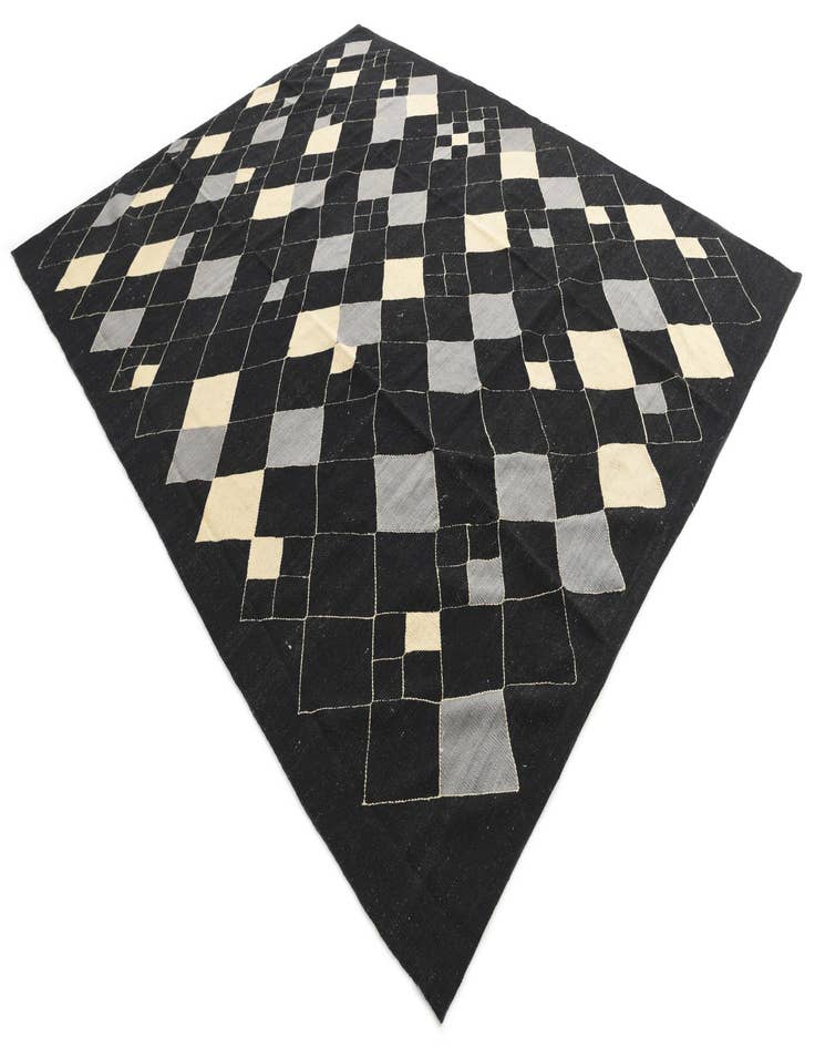 Detail image of  8' 2 x 10'  Hand Woven Kilim Modern Wool Rug