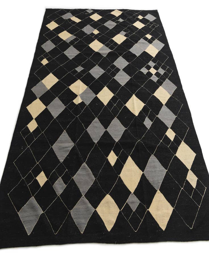 Detail image of  8' 2 x 10'  Hand Woven Kilim Modern Wool Rug