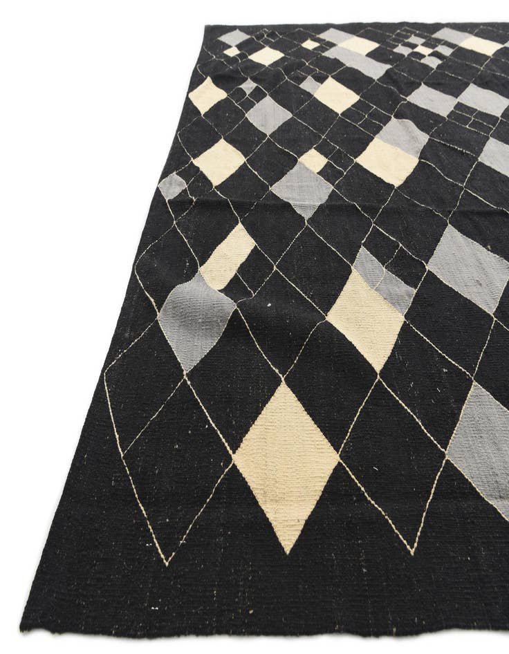 Detail image of  8' 2 x 10'  Hand Woven Kilim Modern Wool Rug