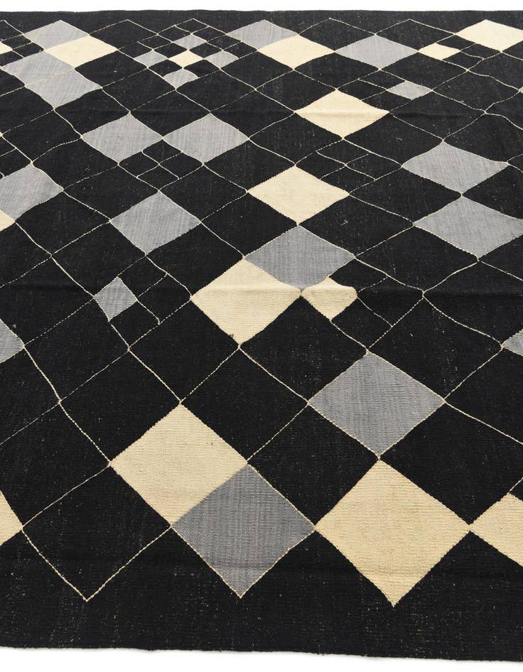 Detail image of  8' 2 x 10'  Hand Woven Kilim Modern Wool Rug