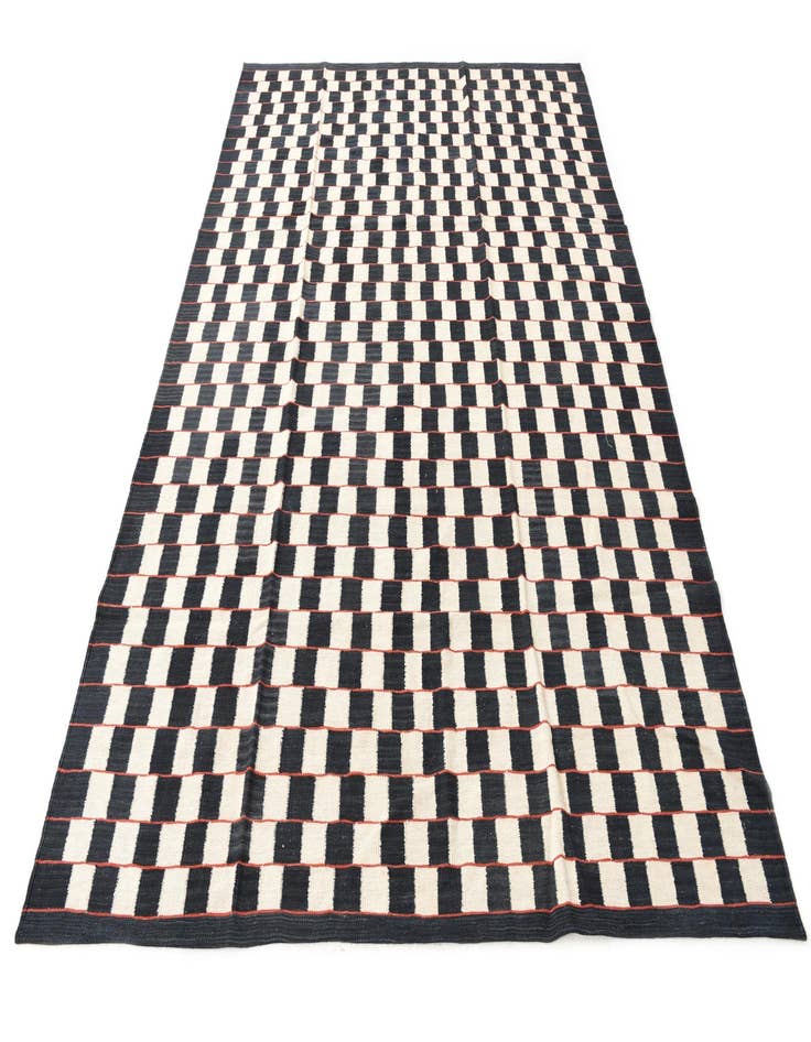 Detail image of  6' 8 x 9' 6  Hand Woven Kilim Modern Wool Rug