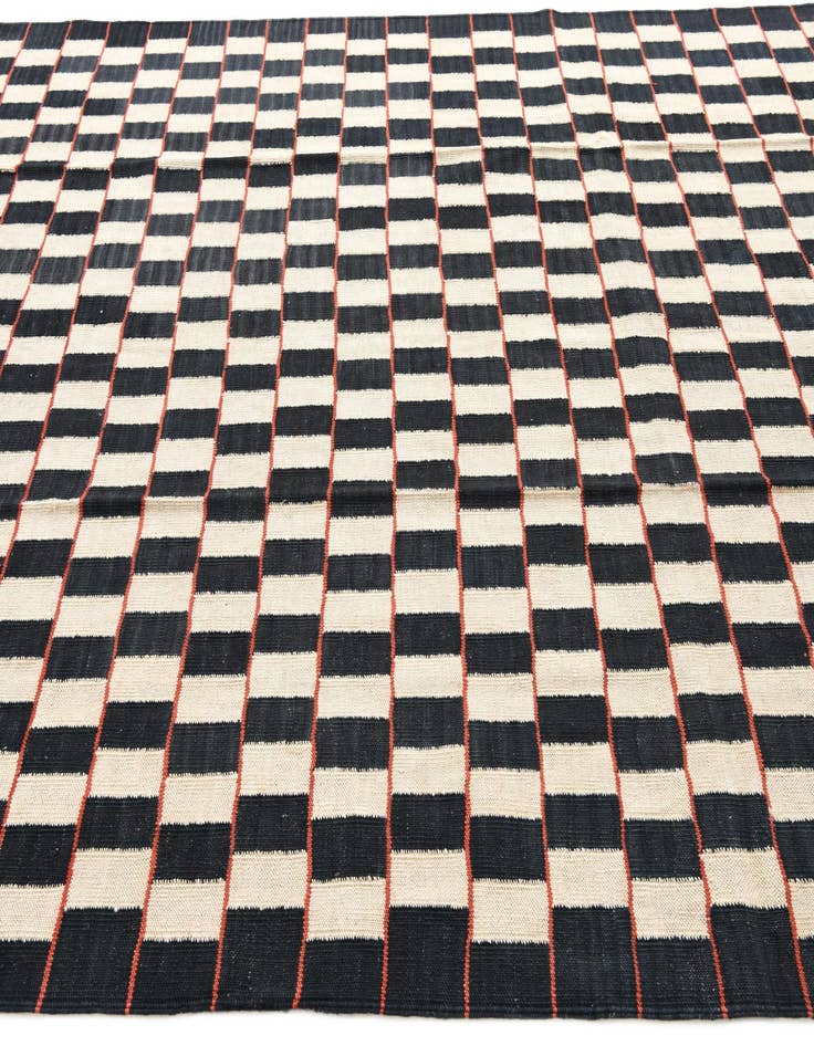 Detail image of  6' 8 x 9' 6  Hand Woven Kilim Modern Wool Rug