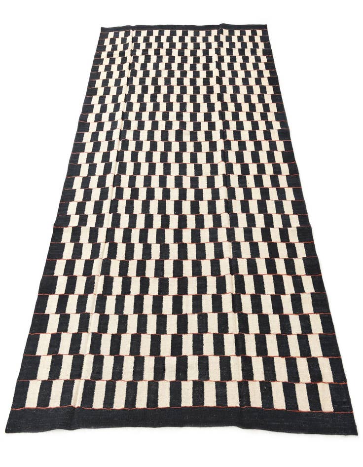 Detail image of  5' 8 x 7' 7  Hand Woven Kilim Modern Wool Rug