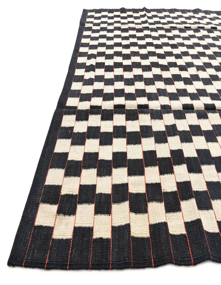 Detail image of  5' 8 x 7' 7  Hand Woven Kilim Modern Wool Rug