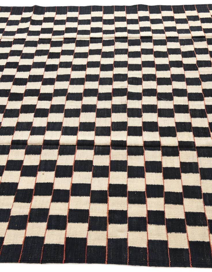 Detail image of  5' 8 x 7' 7  Hand Woven Kilim Modern Wool Rug