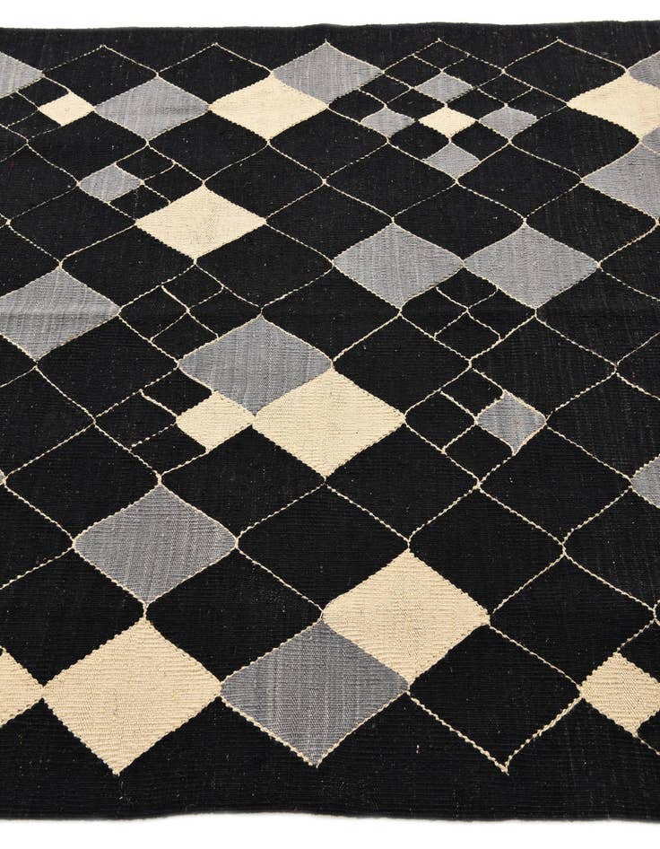 Detail image of  5' 1 x 6' 6  Hand Woven Kilim Modern Wool Rug