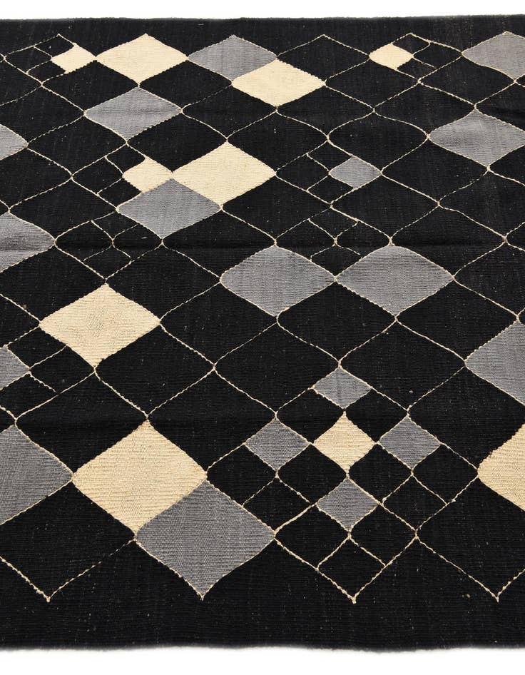 Detail image of  5' 1 x 6' 5  Hand Woven Kilim Modern Wool Rug