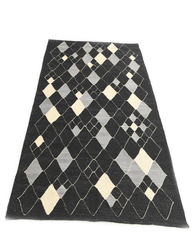 Detail image of  5' x 6' 4  Hand Woven Kilim Modern Wool Rug