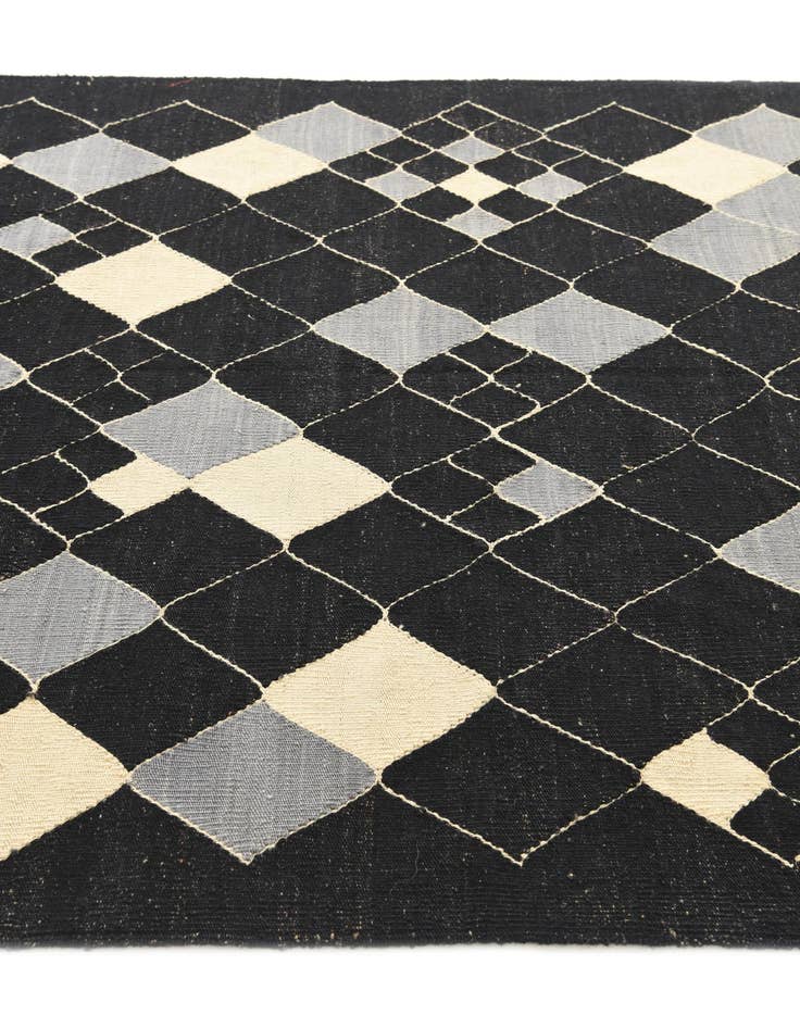 Detail image of  5' x 6' 4  Hand Woven Kilim Modern Wool Rug