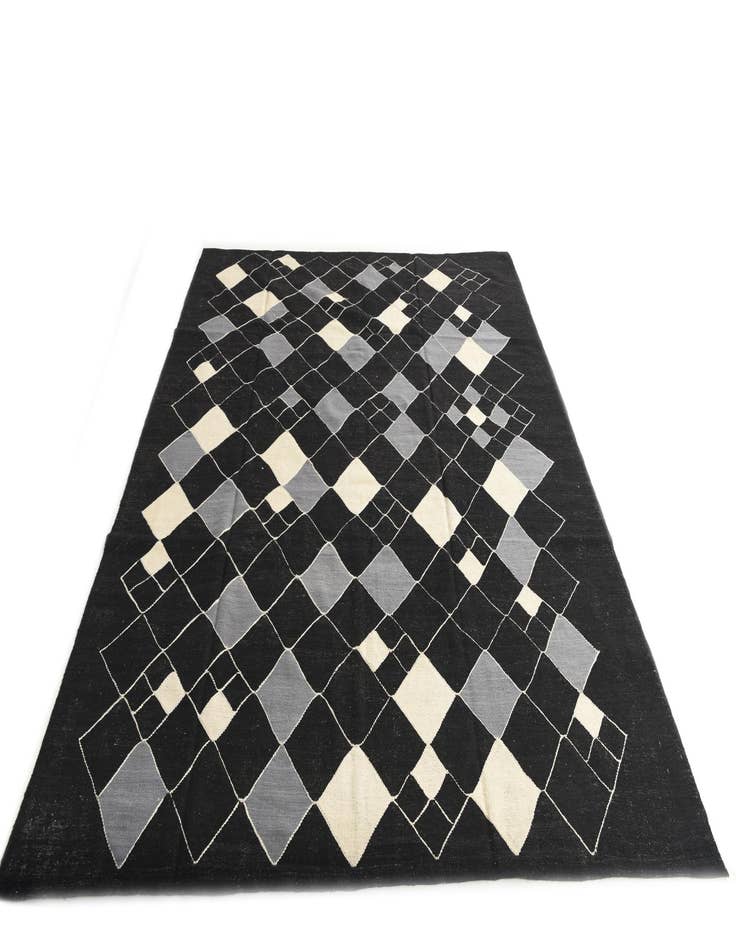 Detail image of  8' 8 x 9' 9  Hand Woven Kilim Modern Wool Rug