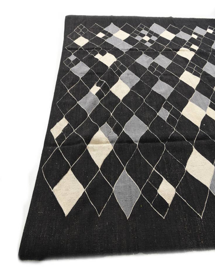 Detail image of  8' 8 x 9' 9  Hand Woven Kilim Modern Wool Rug