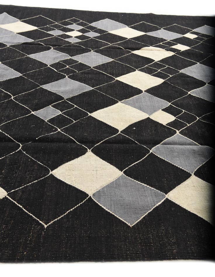 Detail image of  8' 8 x 9' 9  Hand Woven Kilim Modern Wool Rug