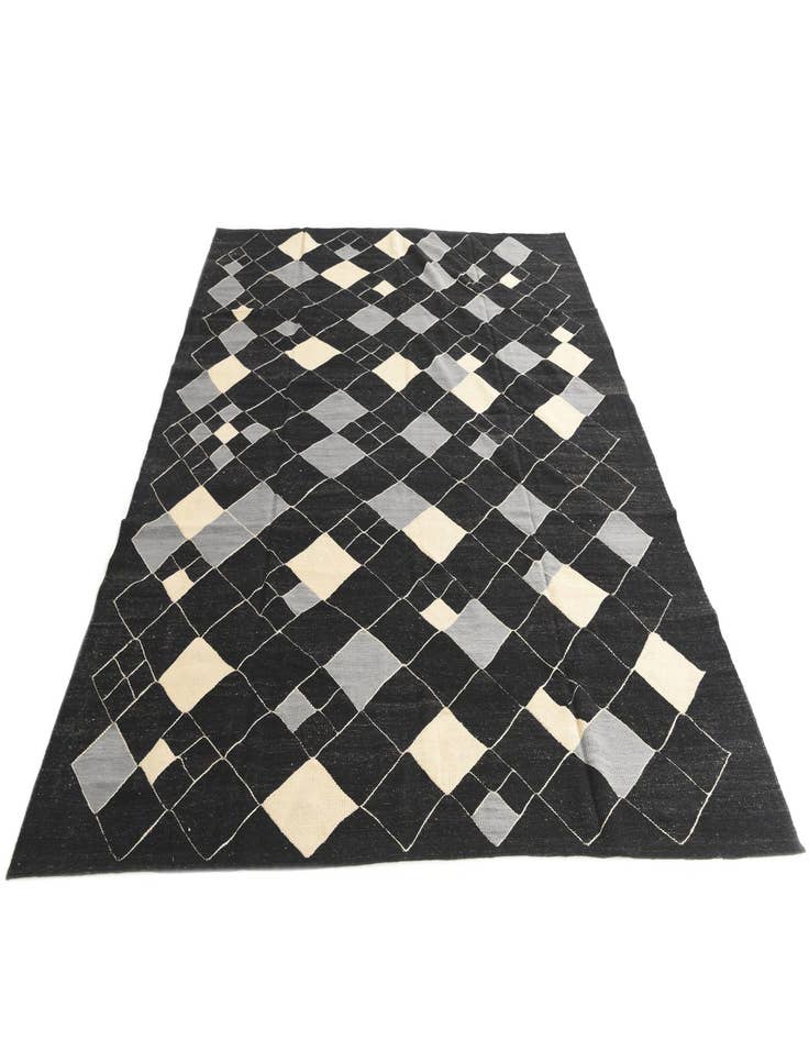 Detail image of  8' 1 x 9' 4  Hand Woven Kilim Modern Wool Rug