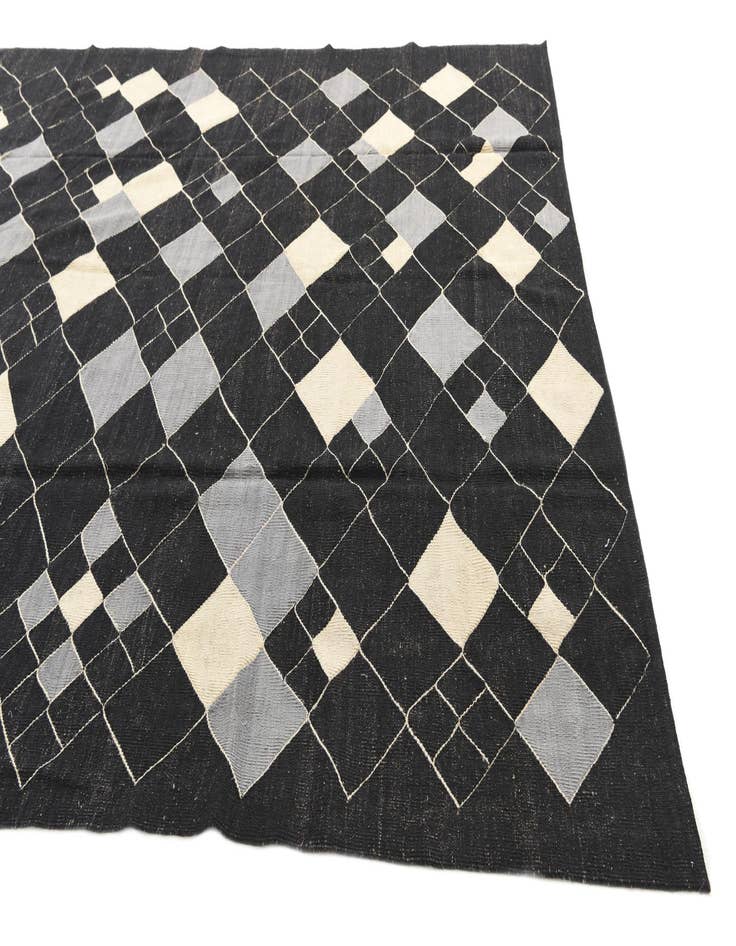 Detail image of  8' 1 x 9' 4  Hand Woven Kilim Modern Wool Rug