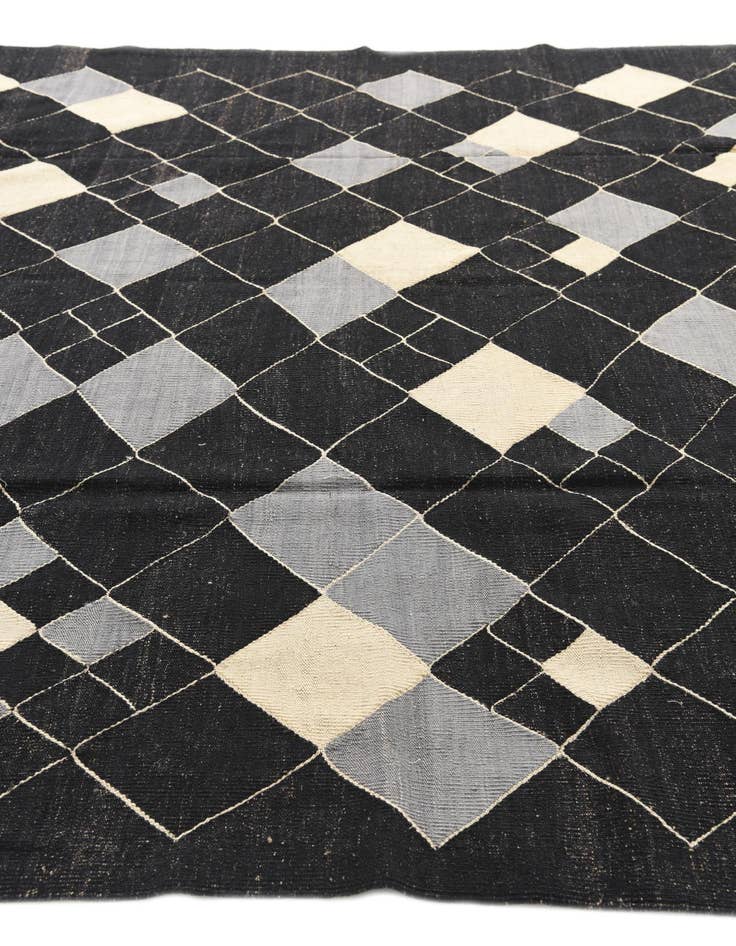 Detail image of  8' 1 x 9' 4  Hand Woven Kilim Modern Wool Rug