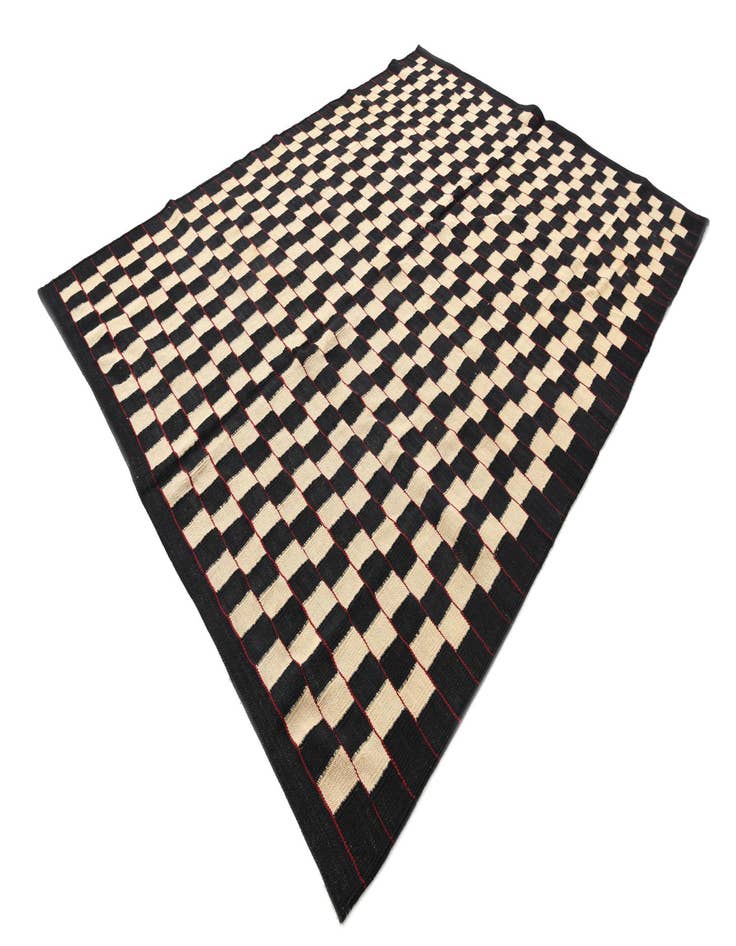 Detail image of  5' 8 x 7' 7  Hand Woven Kilim Modern Wool Rug