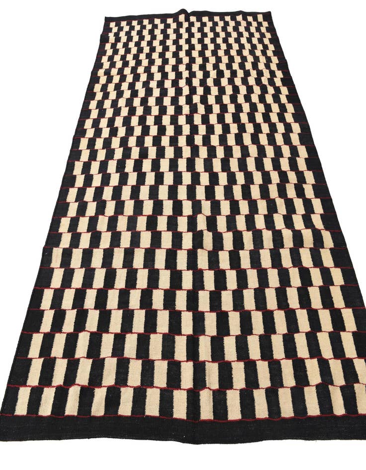 Detail image of  5' 8 x 7' 7  Hand Woven Kilim Modern Wool Rug