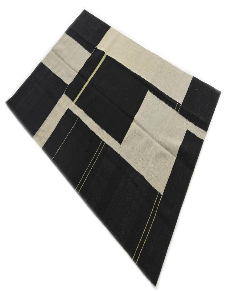 Detail image of  4' x 5' 10  Hand Woven Kilim Modern Wool Rug