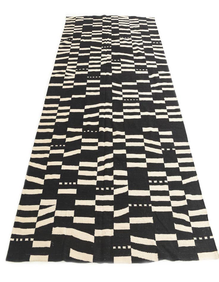 Detail image of  6' 9 x 9' 10  Hand Woven Kilim Modern Wool Rug