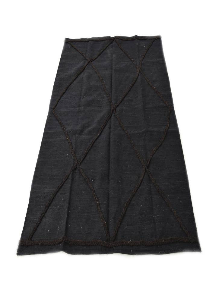 Detail image of  4' 4 x 6'  Hand Woven Kilim Modern Wool Rug