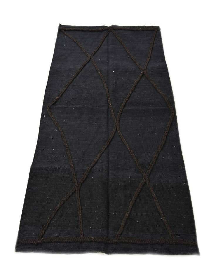 Detail image of  3' 7 x 4' 11  Hand Woven Kilim Modern Wool Rug