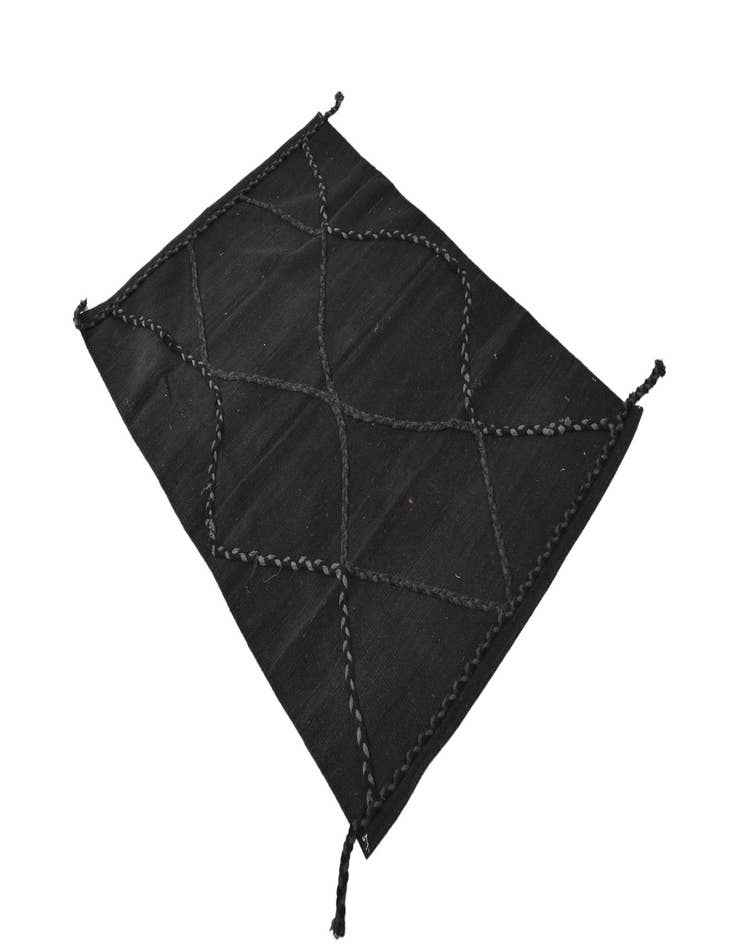 Detail image of  3' 4 x 4' 9  Hand Woven Kilim Modern Wool Rug