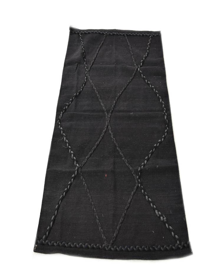 Detail image of  3' 4 x 4' 9  Hand Woven Kilim Modern Wool Rug