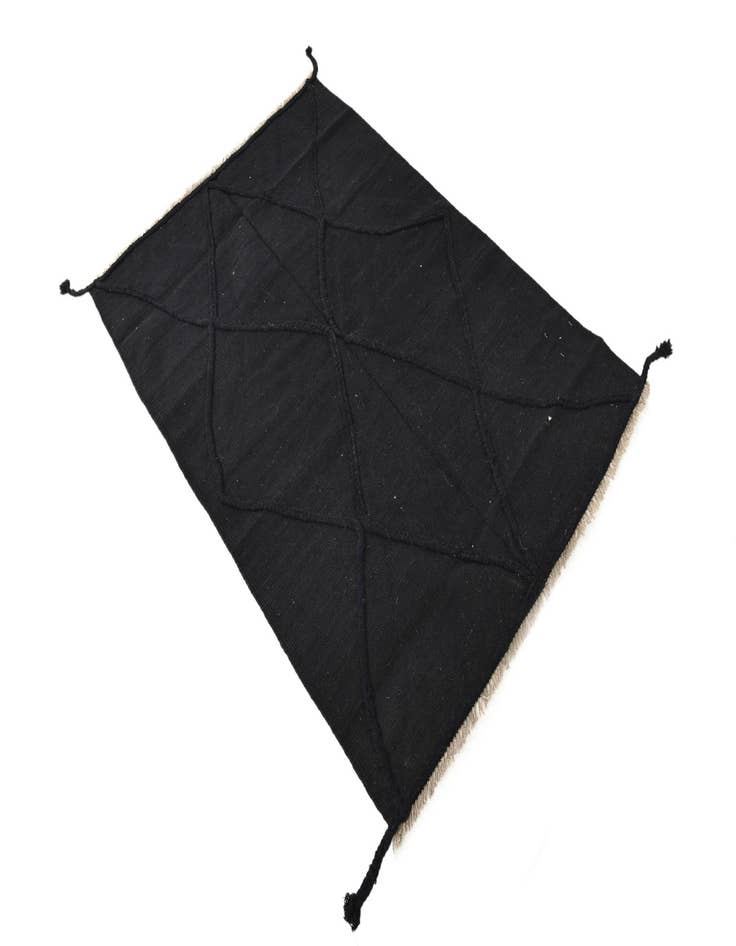 Detail image of  3' 5 x 5'  Hand Woven Kilim Modern Wool Rug