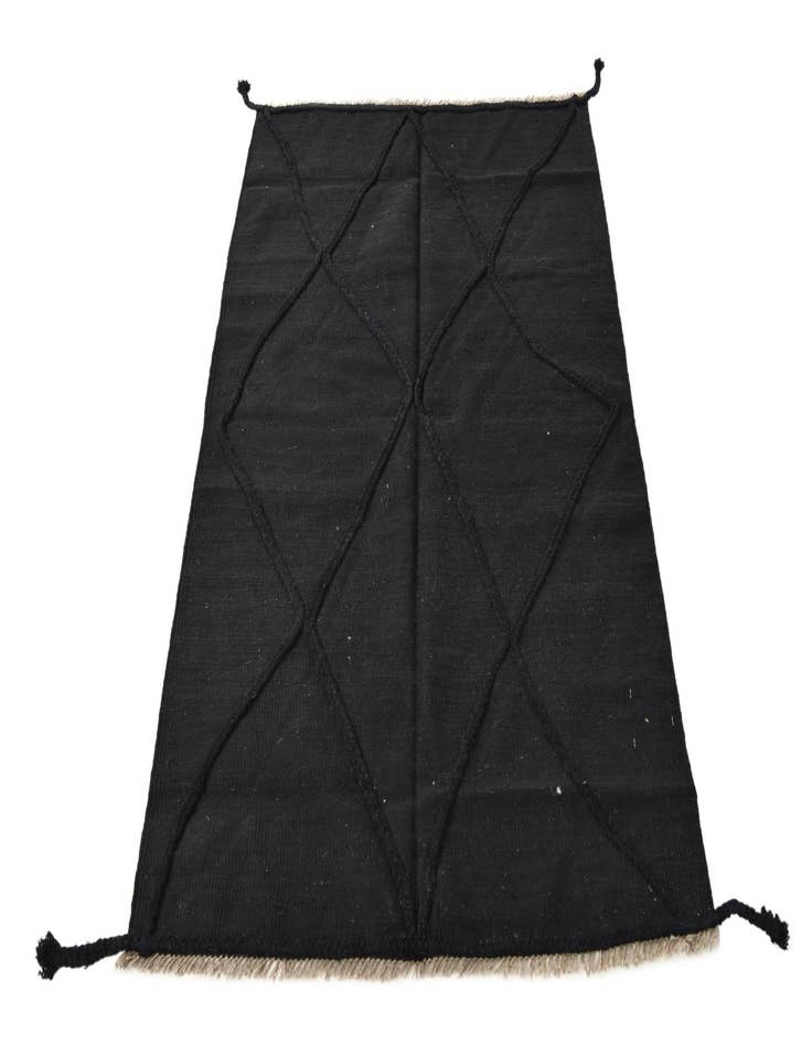 Detail image of  3' 5 x 5'  Hand Woven Kilim Modern Wool Rug