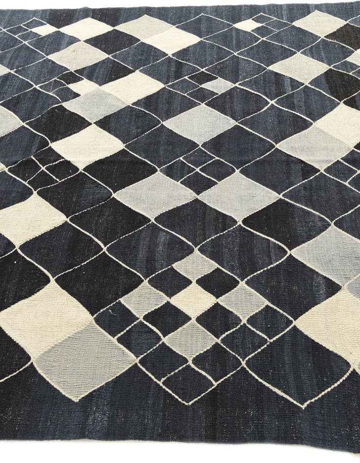 Detail image of  7' 10 x 9' 4  Hand Woven Kilim Modern Wool Rug