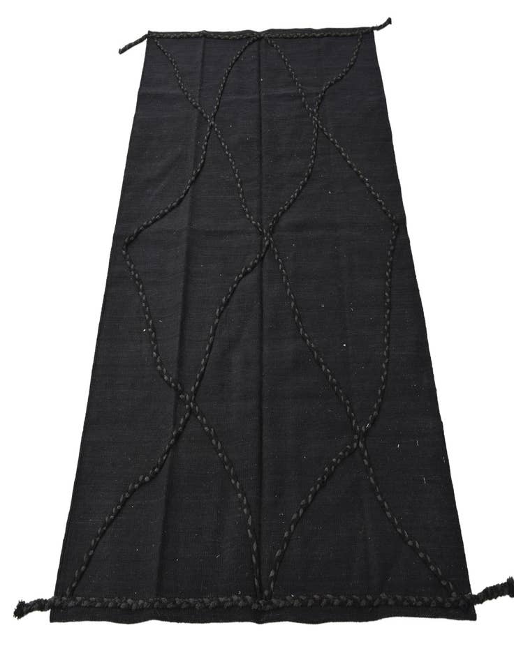 Detail image of  4' 2 x 6'  Hand Woven Kilim Modern Wool Rug