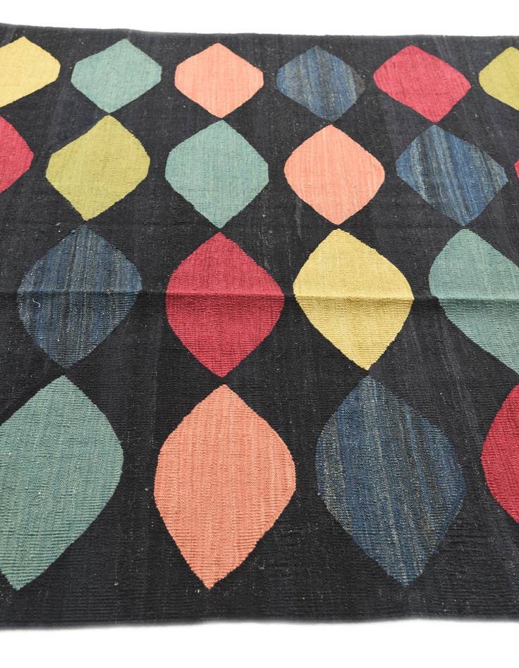 Detail image of  5' 8 x 7' 10  Hand Woven Kilim Modern Wool Rug