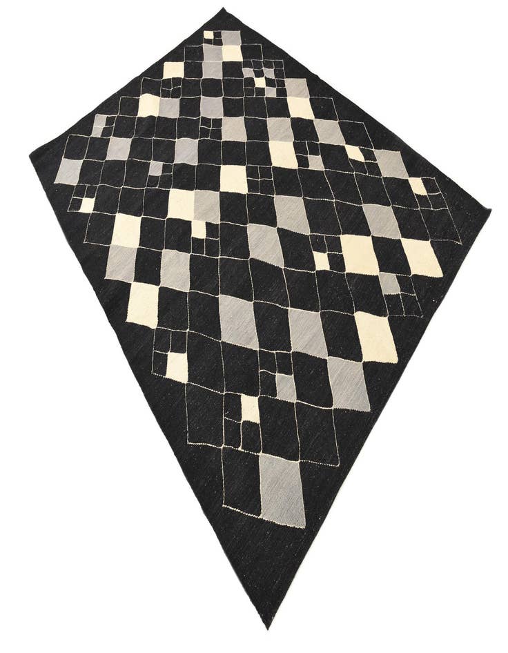 Detail image of  5' 11 x 7' 10  Hand Woven Kilim Modern Wool Rug