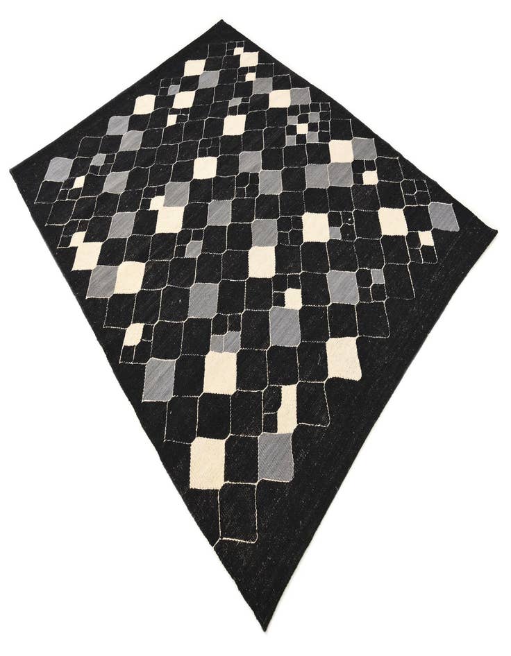 Detail image of  5' x 6' 5  Hand Woven Kilim Modern Wool Rug