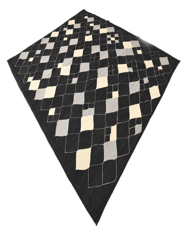 Detail image of  8' x 9' 7  Hand Woven Kilim Modern Wool Rug