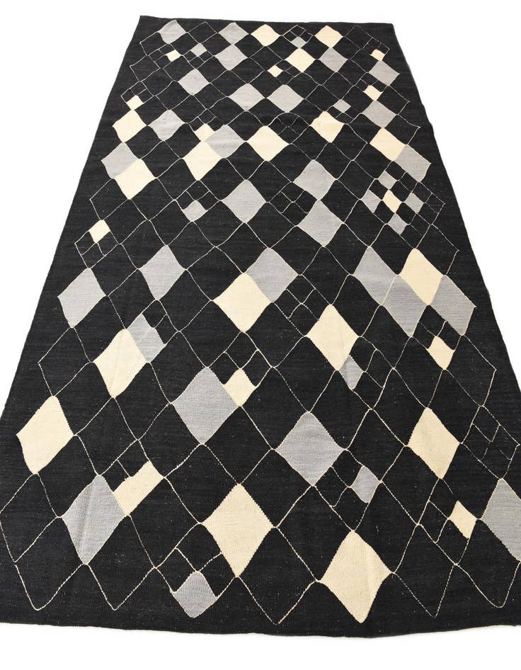 Detail image of  8' x 9' 7  Hand Woven Kilim Modern Wool Rug