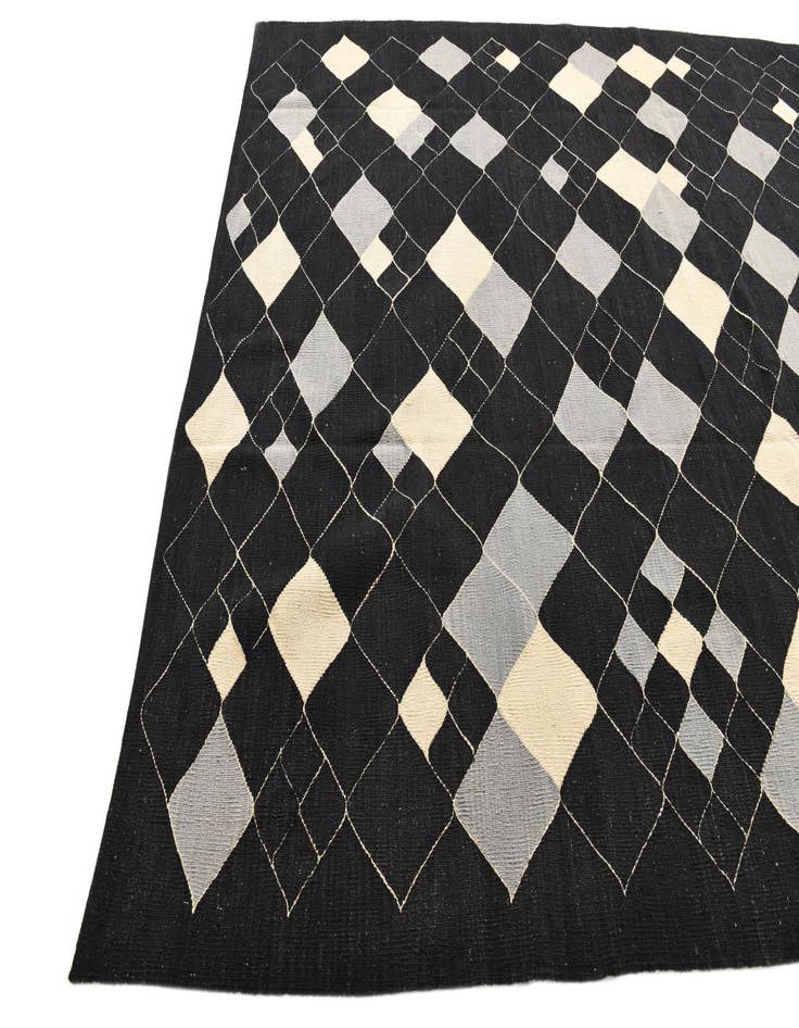 Detail image of  8' x 9' 7  Hand Woven Kilim Modern Wool Rug