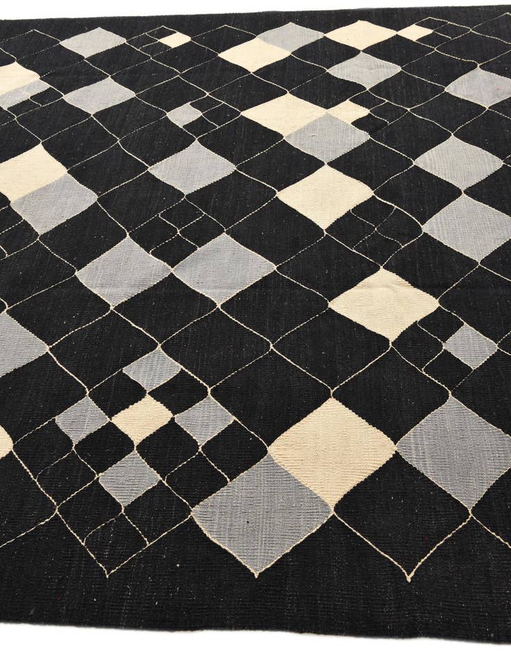 Detail image of  8' x 9' 7  Hand Woven Kilim Modern Wool Rug